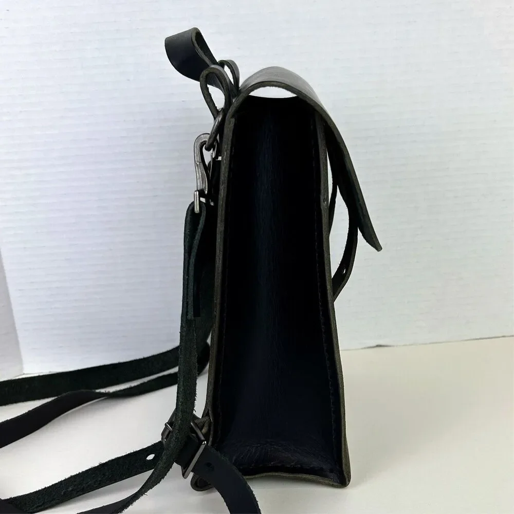 Mifland Bedford Bag USA Made Full Leather Backpack Black Rucksack Adjustable Med